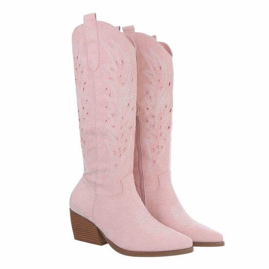 Halfhoge rose daimen laars Hennie.SOLD OUT
