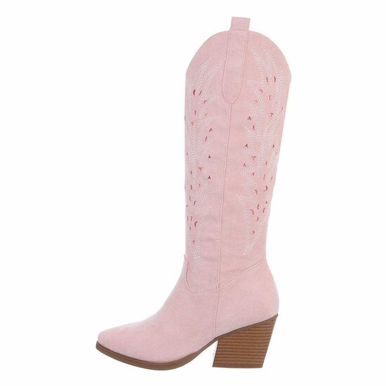 Halfhoge rose daimen laars Hennie.SOLD OUT