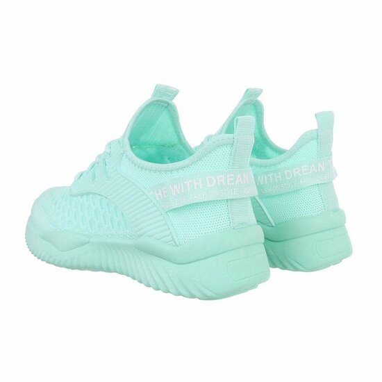 Lage licht groene mixed textiel sneaker Jeanine.