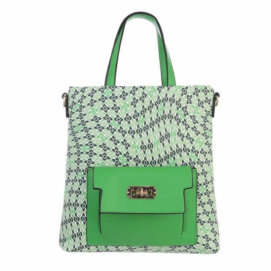 Trendy groene kleine schoudertas met print.