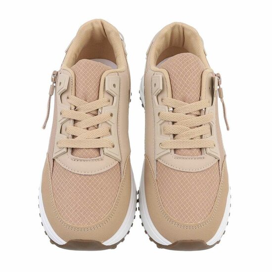 Kaki mixed lage sneaker Sylvana