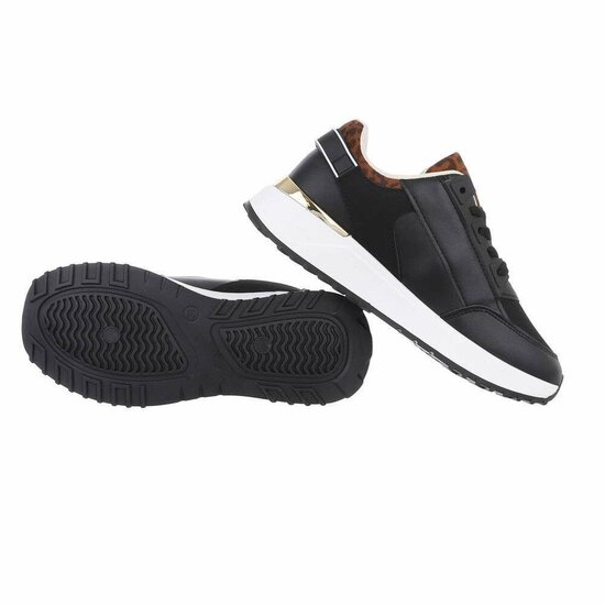 Zwarte mixed lage sneaker Sylvana
