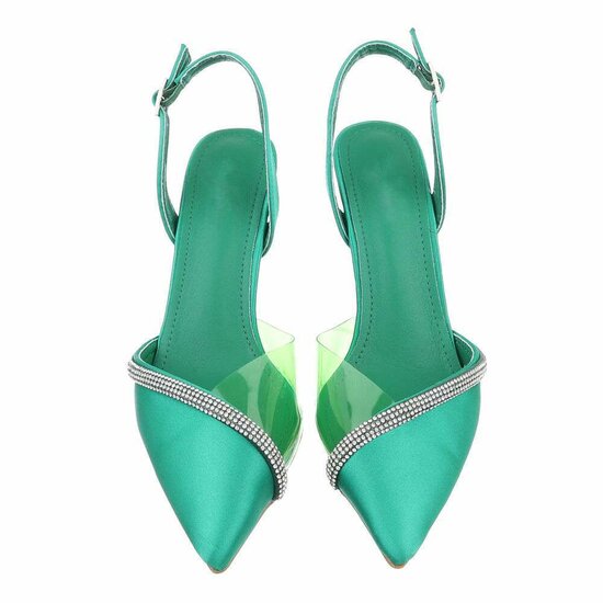 Groene slingback pump Dinie.