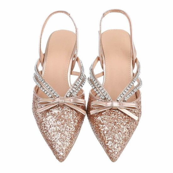 Champagne slingback pump Bianca.