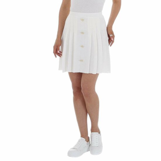 Trendy witte korte rok.