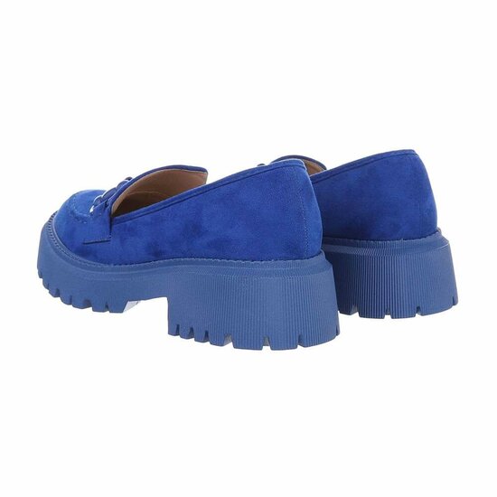 Blauwe daimen mocassin Albertine.