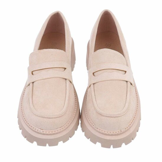 Beige daimen mocassin Everine.