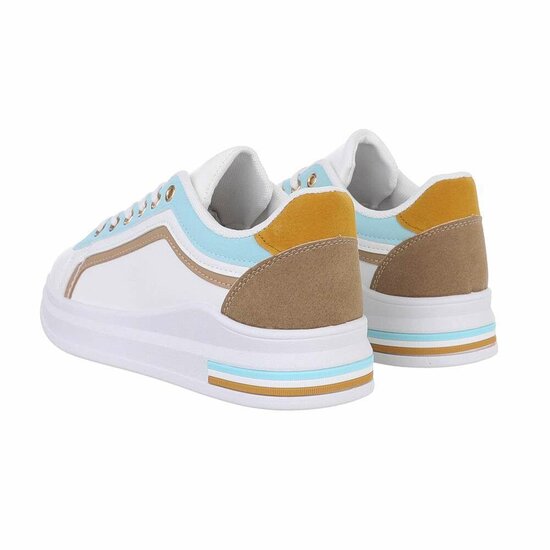 Lage blauwe mixed  sneaker Ameera.