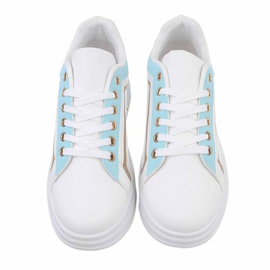 Lage blauwe mixed  sneaker Ameera.