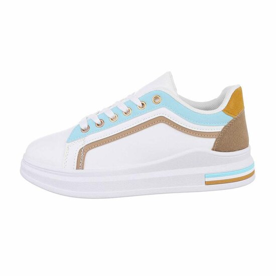 Lage blauwe mixed  sneaker Ameera.