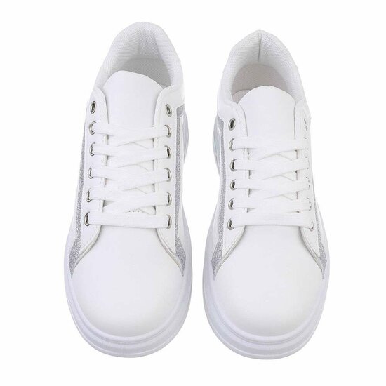 Lage witte mixed  sneaker Ameera.