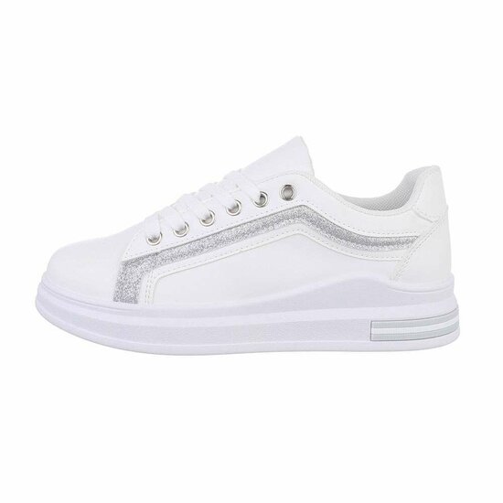 Lage witte mixed  sneaker Ameera.