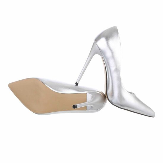 Zilveren high heel pump Angel.