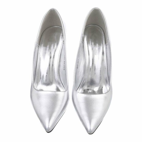 Zilveren high heel pump Angel.