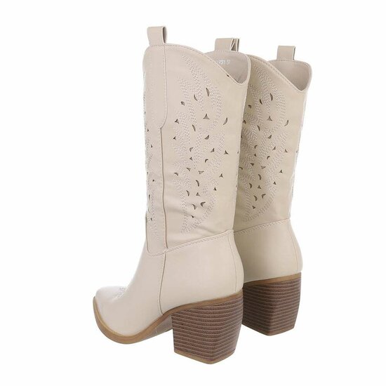 Beige halfhoge laars Valentina  