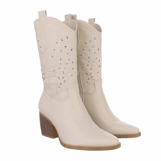 Beige halfhoge laars Valentina  