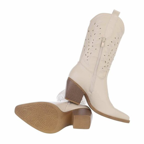 Beige halfhoge laars Valentina  