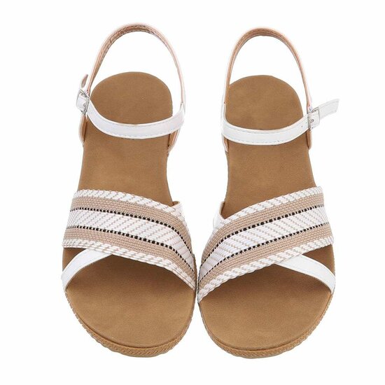 Witte sandaal met sleehak Malita