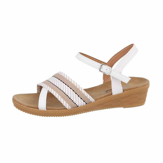 Witte sandaal met sleehak Malita