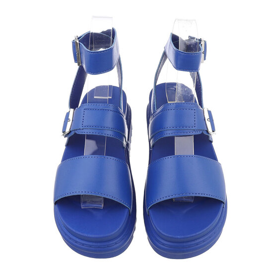 Blauwe sandaal met platform zool Kinga