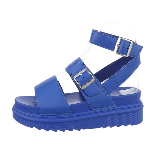 Blauwe sandaal met platform zool Kinga