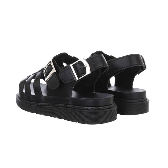 Zwarte sandaal met platform zool Kera