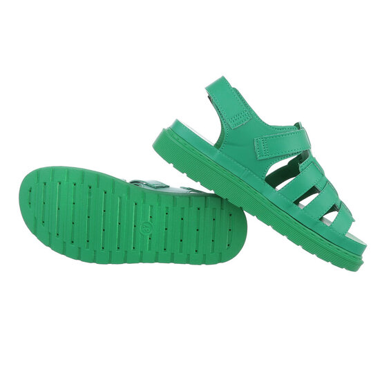 Groene sandaal met platform zool Kera