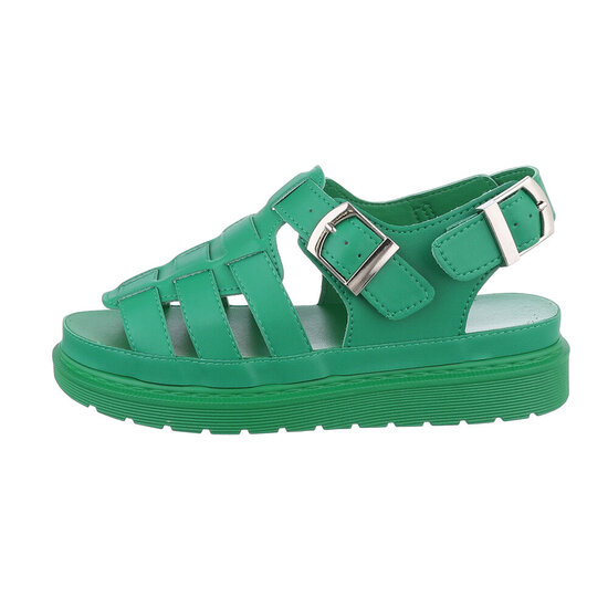 Groene sandaal met platform zool Kera
