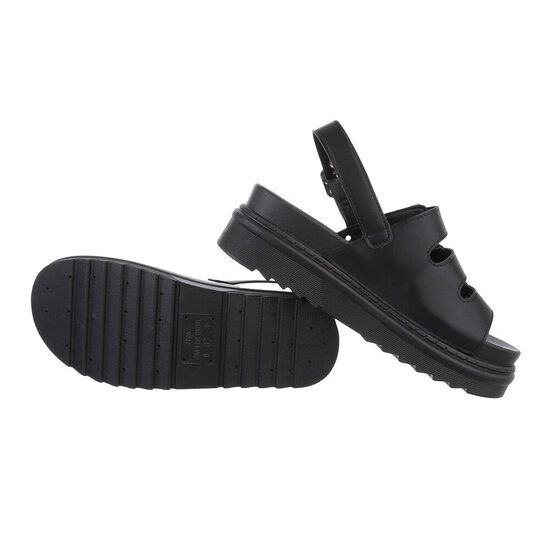 Zwarte sandaal met platform zool Marli