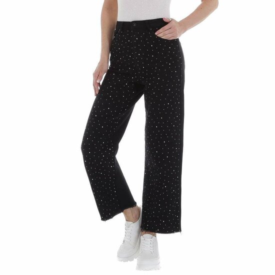 Zwarte relaxed fit hoge taille jeans 