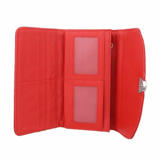 Rechthoekige gemoltoneerde rode portemonnee