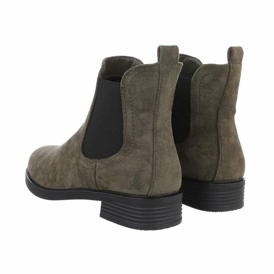 Groene lage daimen Chelsea boot Martina.