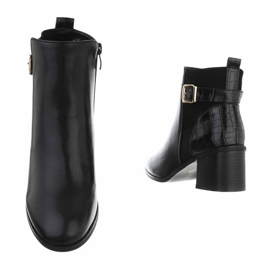 Bottines noires croco Danique