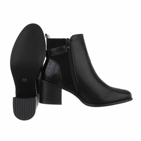 Bottines noires croco Danique