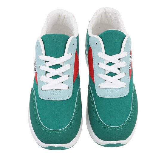 Lage groene sneaker Inez