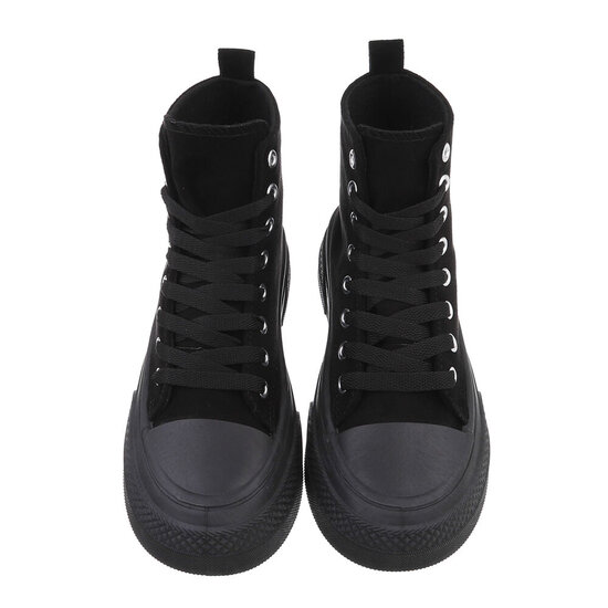 Zwarte hoge textiel sneaker Noa.