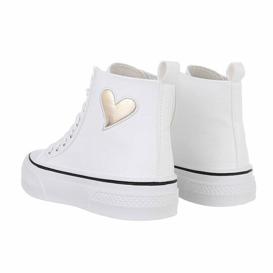 Witte hoge vegan leather sneaker Jamila