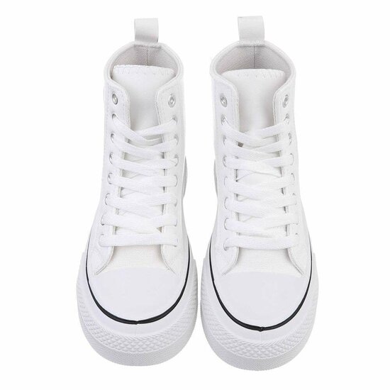 Witte hoge vegan leather sneaker Jamila