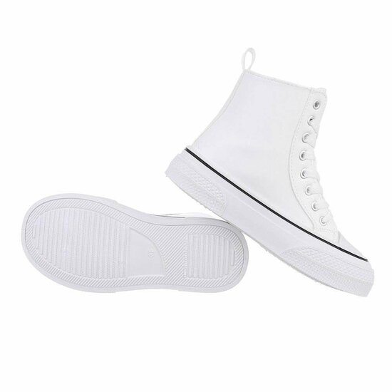 Witte hoge vegan leather sneaker Jamila