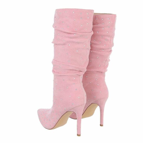 Rose suede halfhoge laars Eunice  SOLD OUT