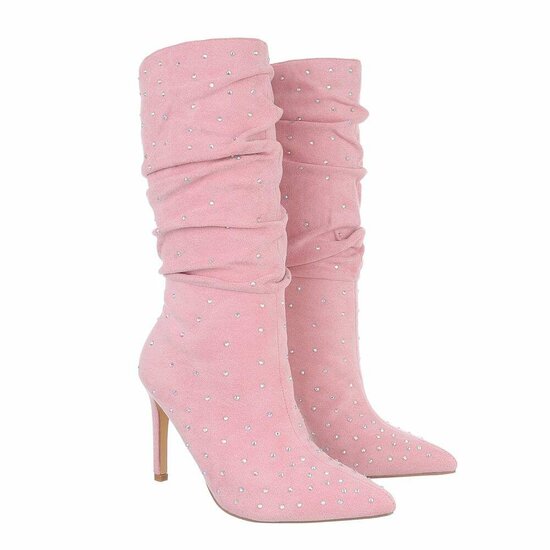 Rose suede halfhoge laars Eunice  SOLD OUT