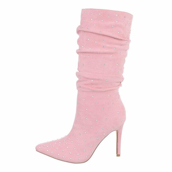 Rose suede halfhoge laars Eunice  SOLD OUT