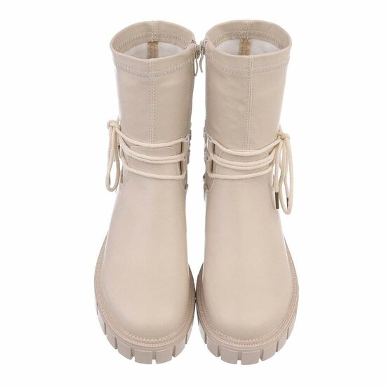 Beige mixed boot Stanzi