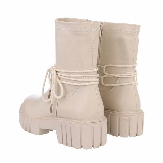 Beige mixed boot Stanzi