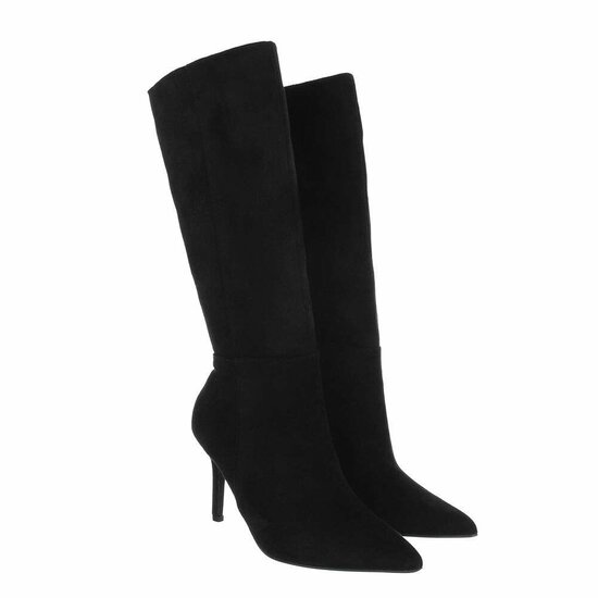 Zwarte suede halfhoge laars Laetitia