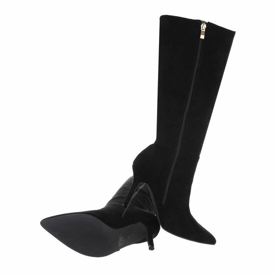 Zwarte suede halfhoge laars Laetitia