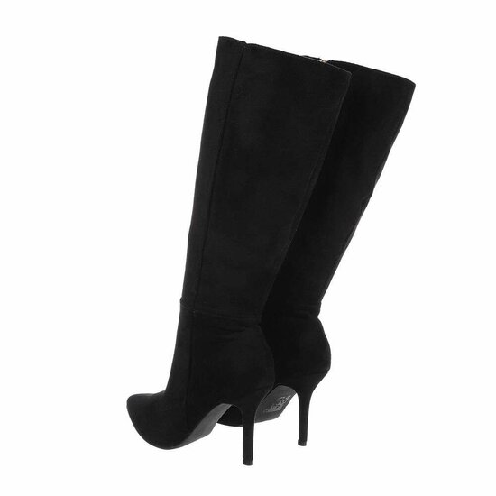 Zwarte suede halfhoge laars Laetitia