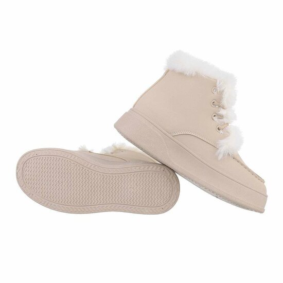 Beige korte winterboot Carlijn