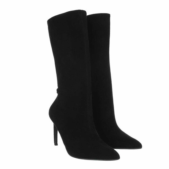 Zwarte suede halfhoge laars Antoinette