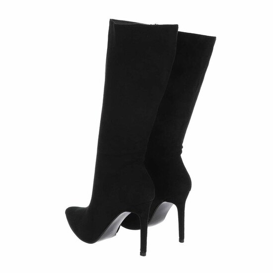Zwarte suede halfhoge laars Antoinette